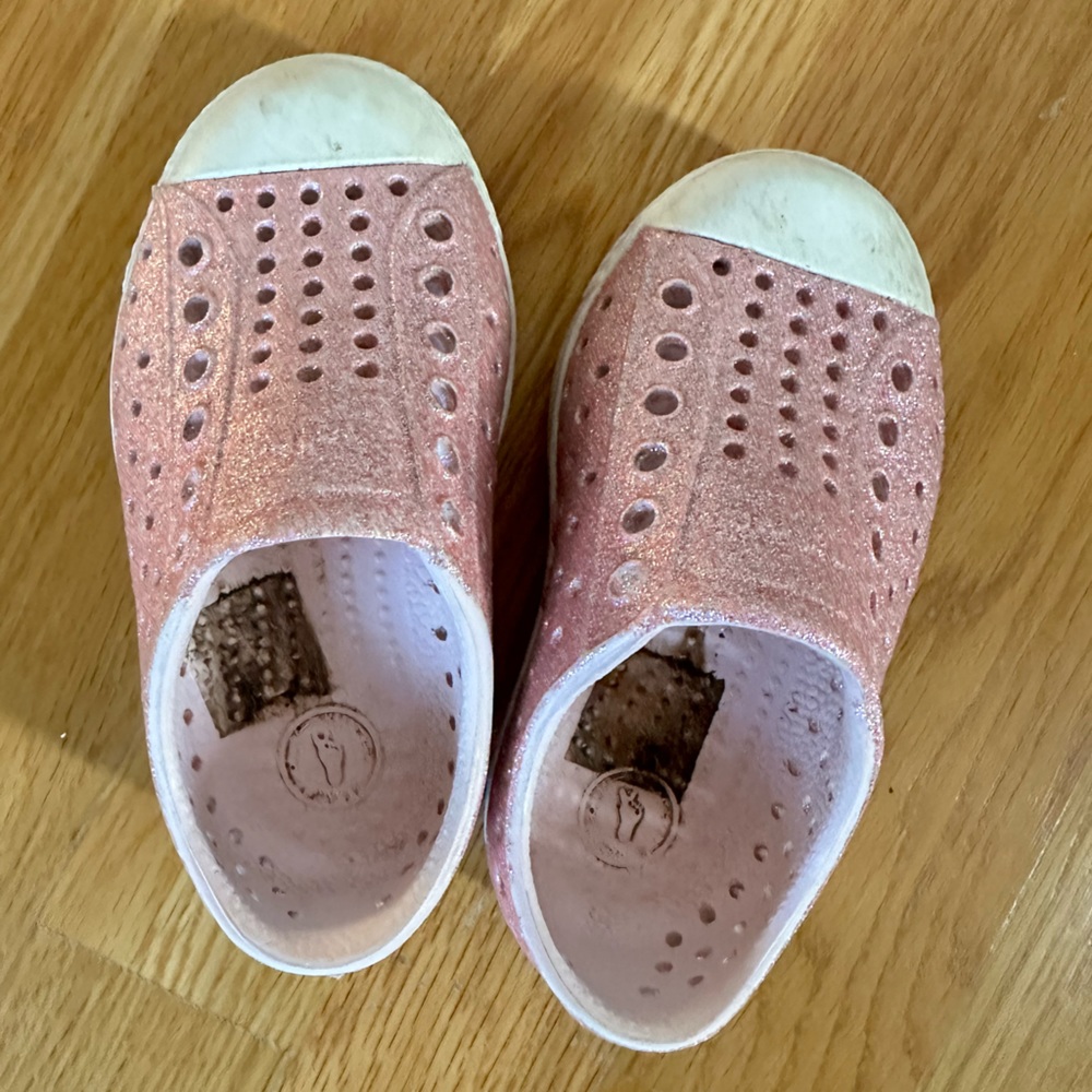 Sparkle pink native shoes